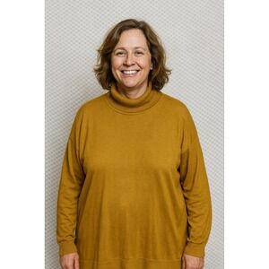 EILEEN FISHER WOMAN‎ TUNIC TURTLENECK SWEATER GOLD MUSTARD SIZE XL
